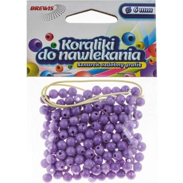 Brewis Lila Fädelperlen + Schnur 6mm 16g