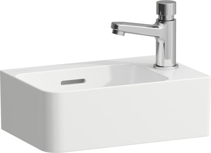 Laufen Hand-rinse basin VAL 340x220mm white with overflow, 1 tap hole (220 mm, 340 mm)