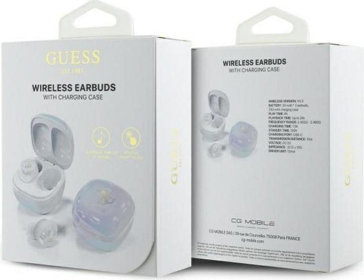 Image du produit Guess 4G Logo Mini TWS Casque d'écoute sans fil Bluetooth - Blanc (ANC, 24 h, Sans fil)