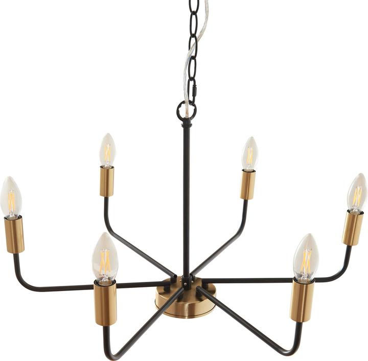 Immagine prodotto Lux.Pro Kronleuchter Bishop Metall Schwarz/Messingfarben