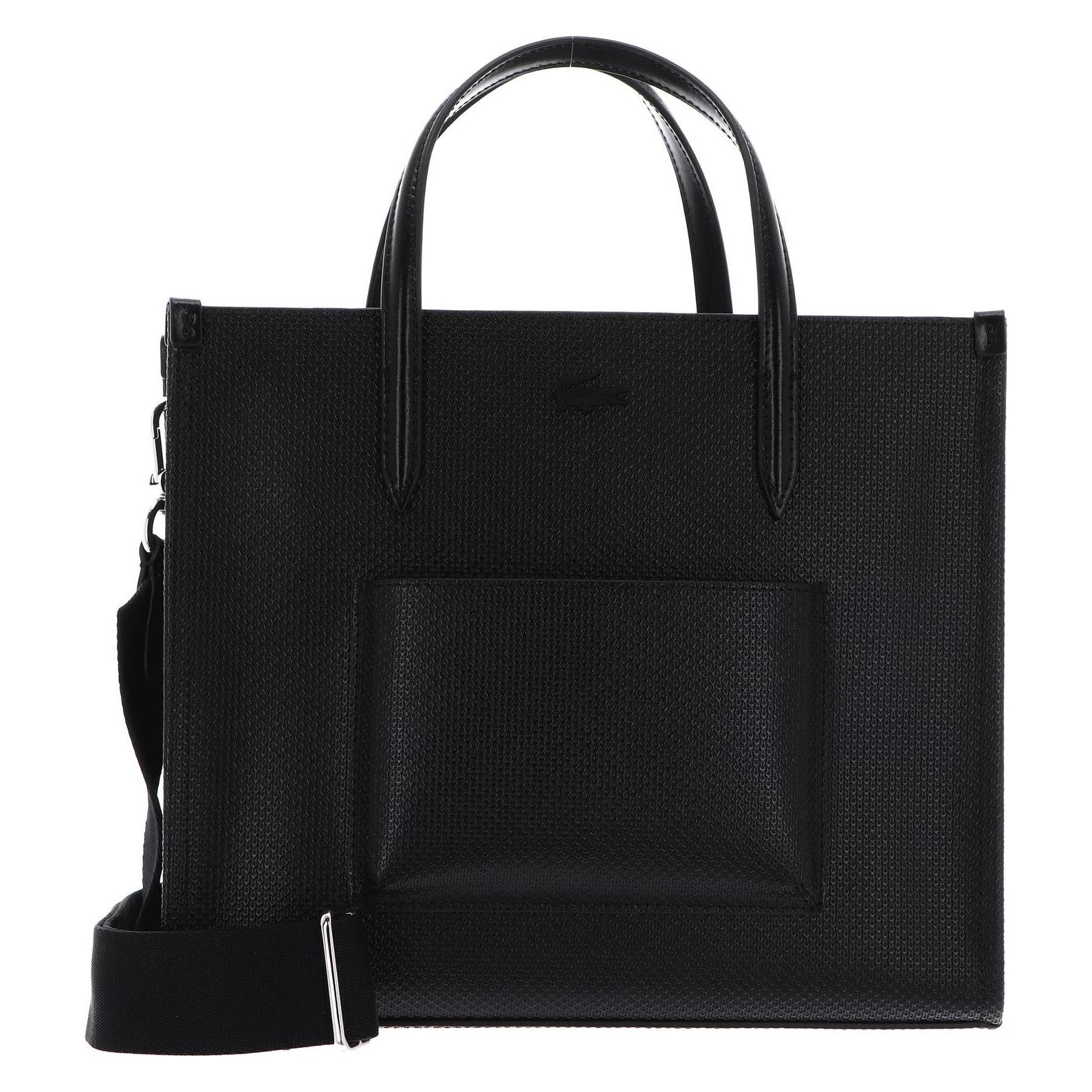 Lacoste, Damen, Handtasche, Chantaco Classics Top Handle Bag, Schwarz