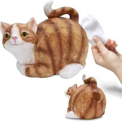 Image du produit Mikamax Cat Tissue Holder - Porte-papier pour chats - Boîte à mouchoirs - 30 x 23 x 23 cm - Cat Lover Gad