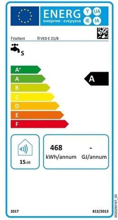 Energie-Label Vaillant Elektro-Durchlauferhitzer
