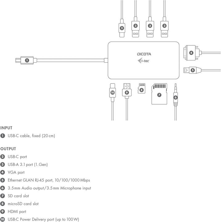 Produktbild Dicota D31955 (USB-C, 10 Ports)