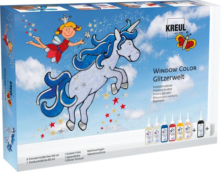 Kreul Window Color (Pfirsich, Goldgelb, Dunkelrot, Rosa, Schwarz, 560 ml)