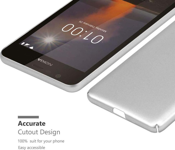 Actual product image Cadorabo Hard Cover Matt Metal Cover (Nokia 1)