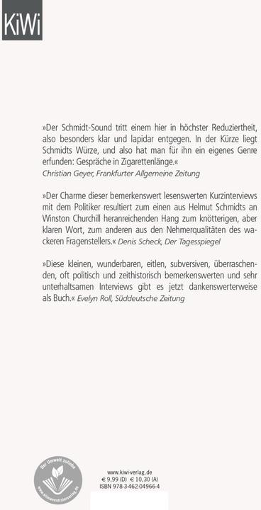 Produktbild Auf eine Zigarette mit Helmut Schmidt (Deutsch, Helmut Schmidt, 2015)