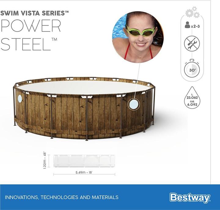 Immagine prodotto Bestway Telaio in acciaio Power Pool Swim Vista 549x122CM (549 x 122 cm)