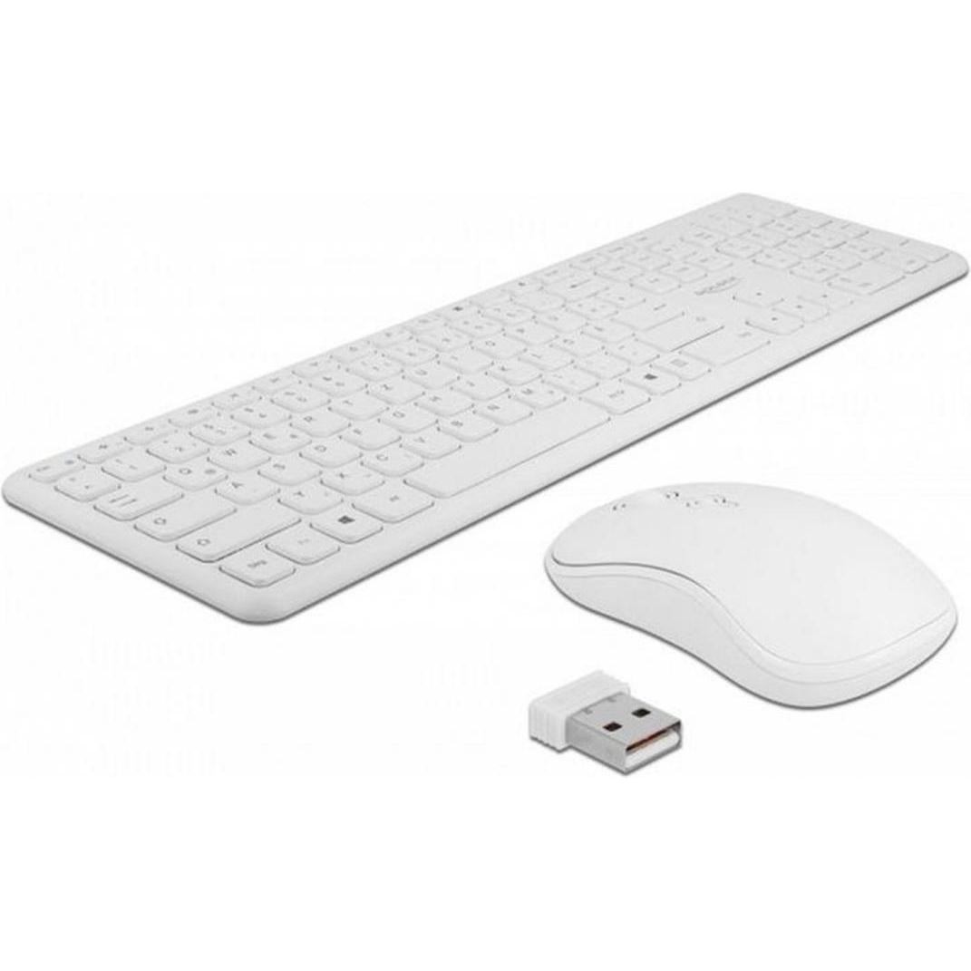 Delock 12703 (DE, Kabellos), Tastatur, Weiss