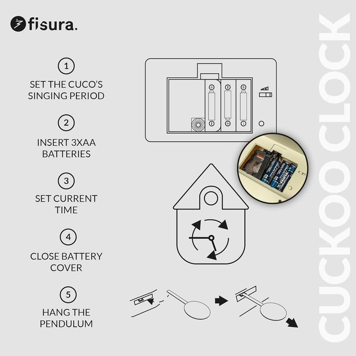 Actual product image Fisura CUCKOO CLOCK grey & black