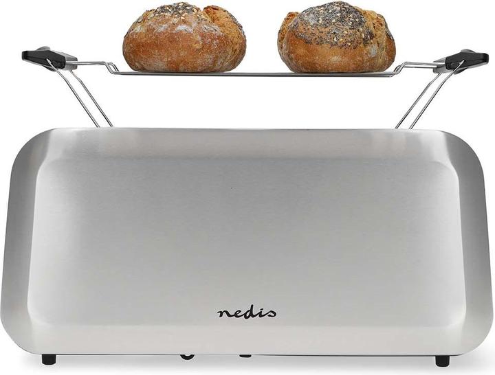 Actual product image Nedis Toaster | 2 slots | browning levels: 7 | defrost function | aluminium / silver