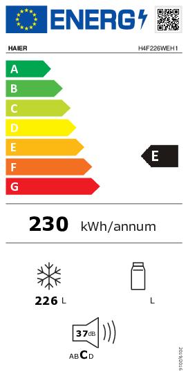 Label énergétique Haier H4F226WEH1 Congélateur vertical autonome 226 (Autonome, 226 l)