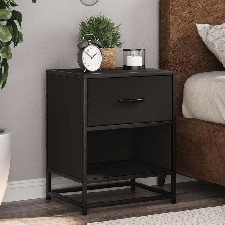 Produktbild VidaXL Nachttisch Nachtschrank Nachtkonsole Nachtkommode Schwarz Holzwerkstoff (40 x 31 x 50 cm)