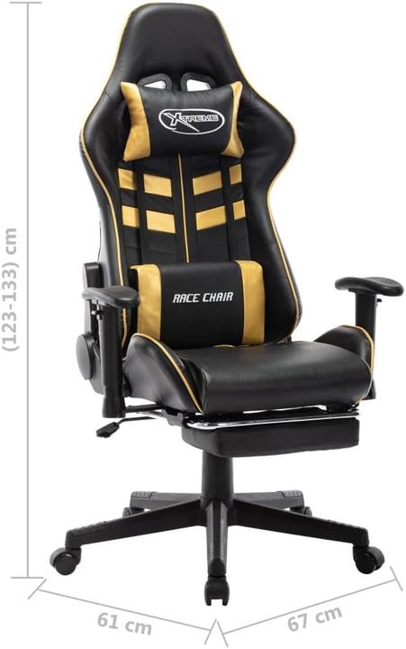 Produktbild vidaXL Höhenverstellbarer Gaming-Bürostuhl mit Fussstütze