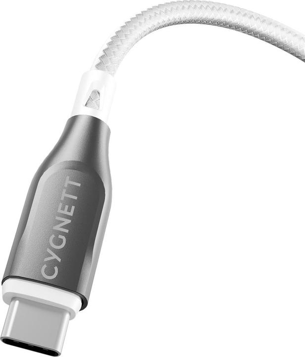 Productafbeelding Cygnett Gepantserde USB-C naar USB-C 60W snellaadkabel USB 2.0 (1m, wit) (1 m, USB 2.0, 100 W)