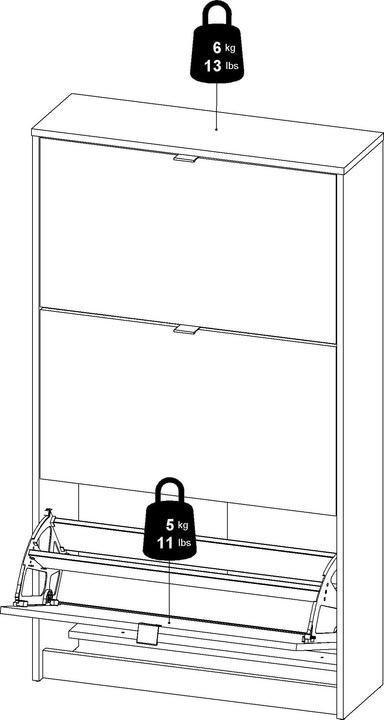 Produktbild Tvilum Schuhschrank Shane (71 x 25 x 124 cm)