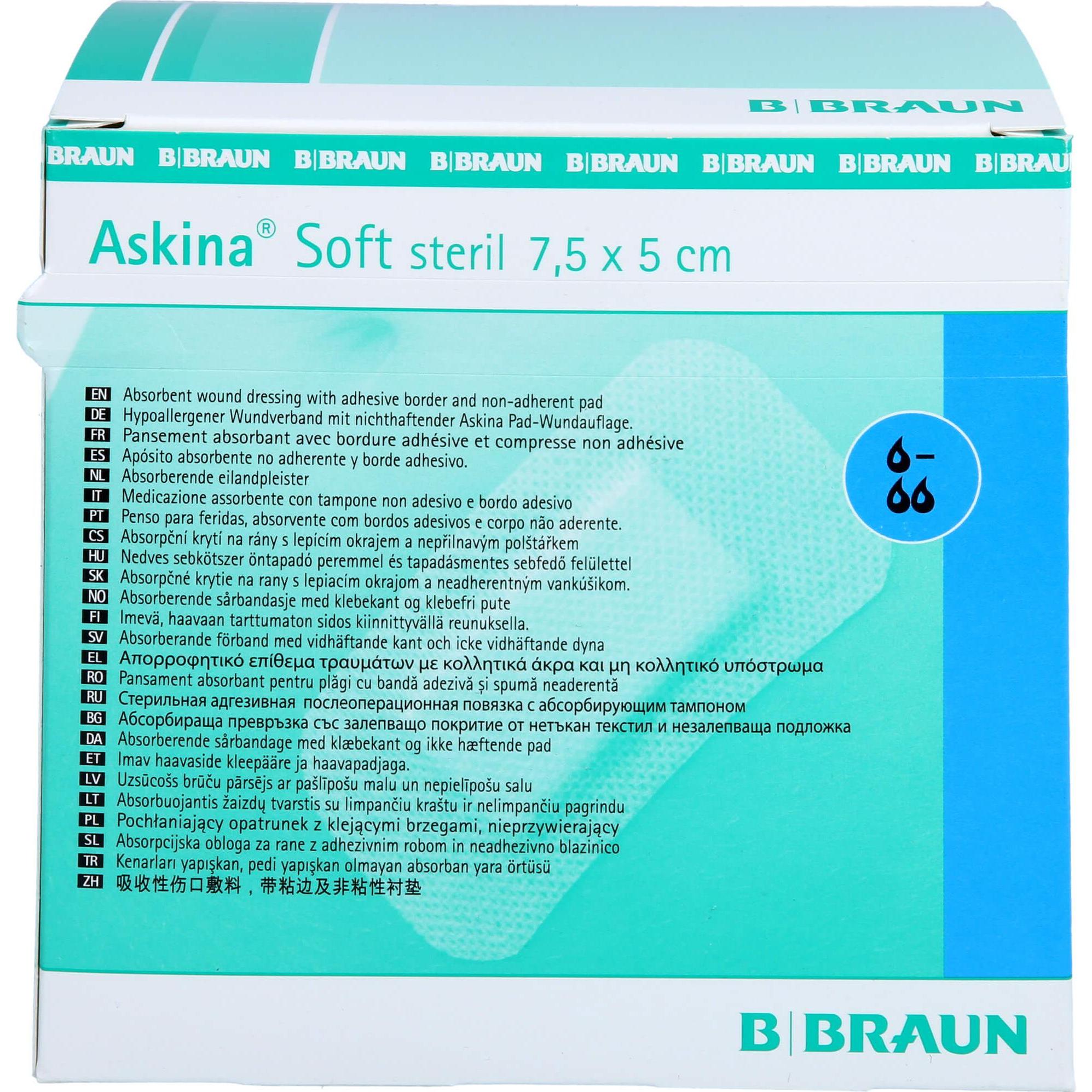 Thumbnail - DQB X, Pflaster, ASKINA Soft Wundverband 5x7.5cm steril, 50 Stück (50 x)