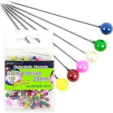 Penword Bunte Perlennadeln 28mm 100 Stk, Aghi + Ferri