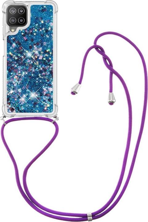 Cover-Discount Galaxy A22 4G - Custodia con cordino blu