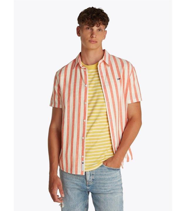 Immagine prodotto Tommy Jeans Camicia A Strisce Lino Maniche Corte Uomo (L)