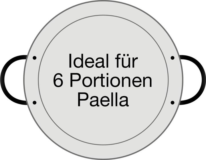 Actual product image All'Grill Paella pan polished steel Ø 34 cm (Paella pan, Steel, 34 x 4.50 cm)