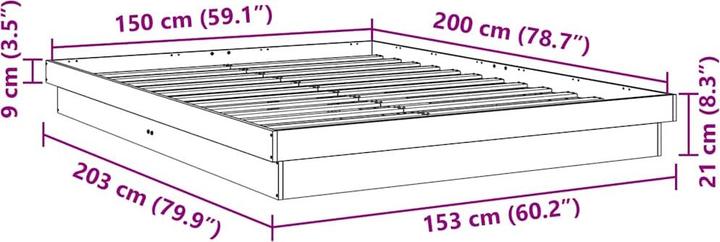 Actual product image vidaXL Bettgestell (150 x 200 cm)