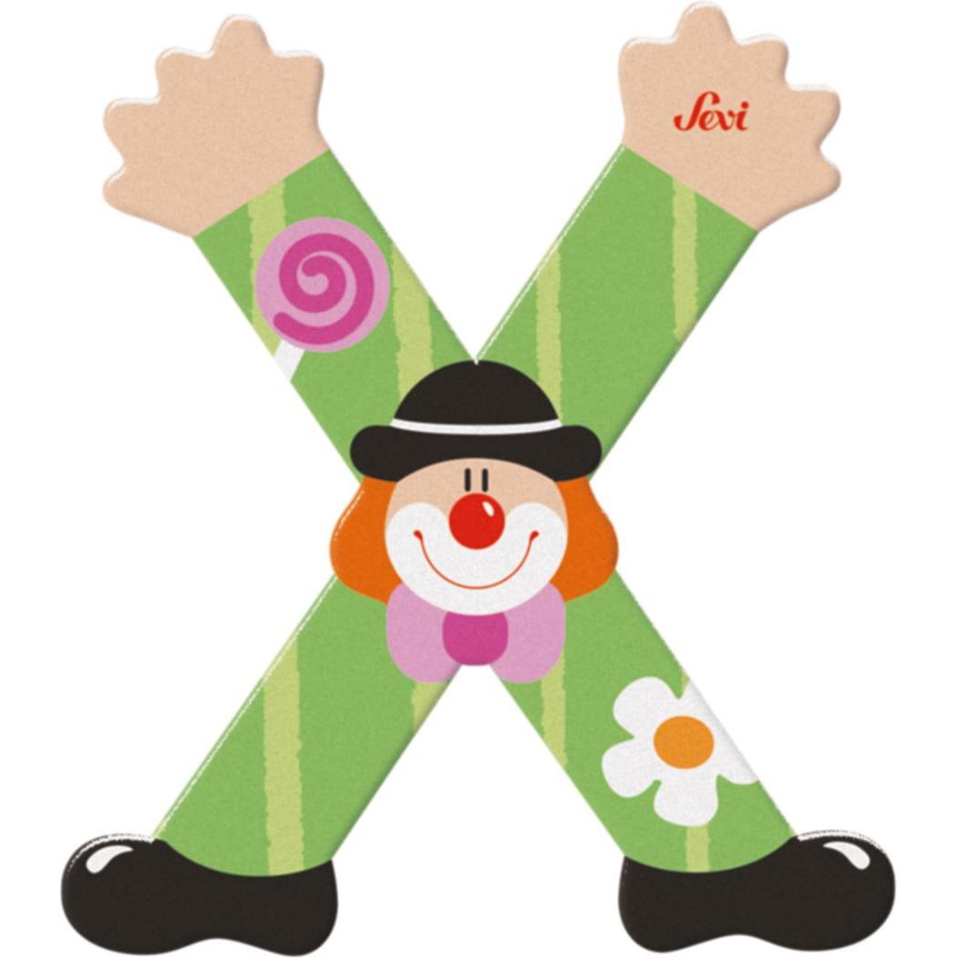 Sevi, Holzbuchstaben + Stoffbuchstaben, Clown X