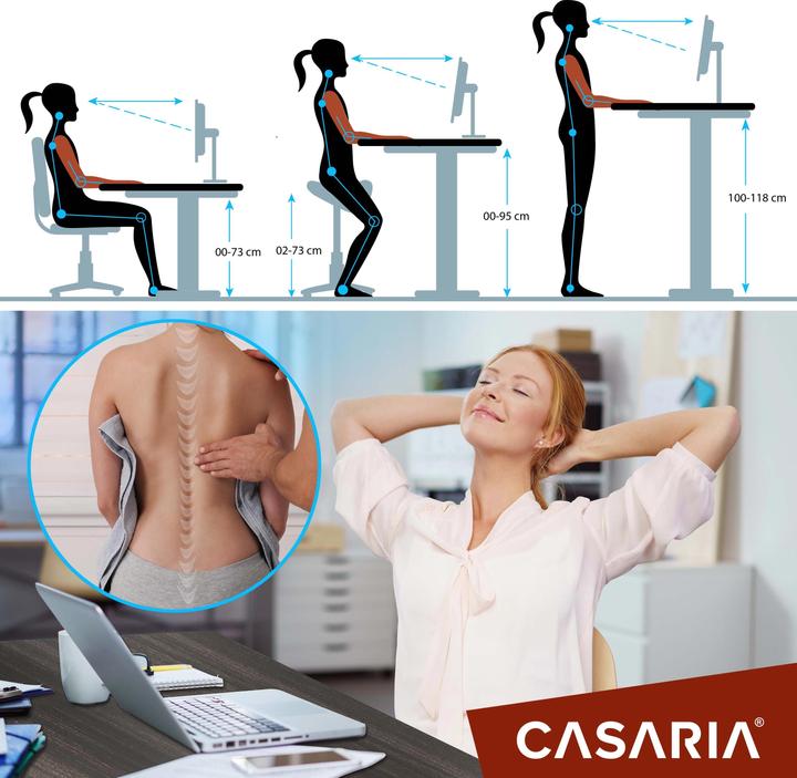 Image du produit Casaria Bureau réglable en hauteur (140 x 60 x 118 cm)