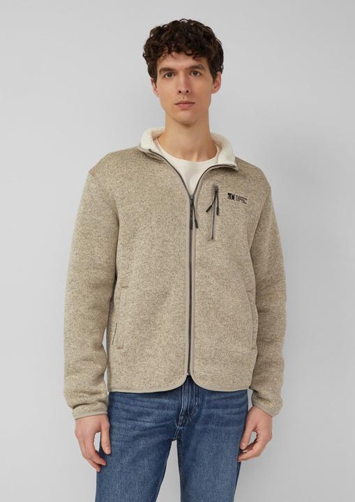 Produktbild s.Oliver Sweatshirt Jacke Sweatjacke mit Teddy-Plüsch-Futter in Strick-Optik (L)
