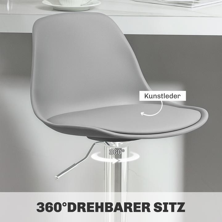 Produktbild Homcom Barhocker Kunstleder Grau
