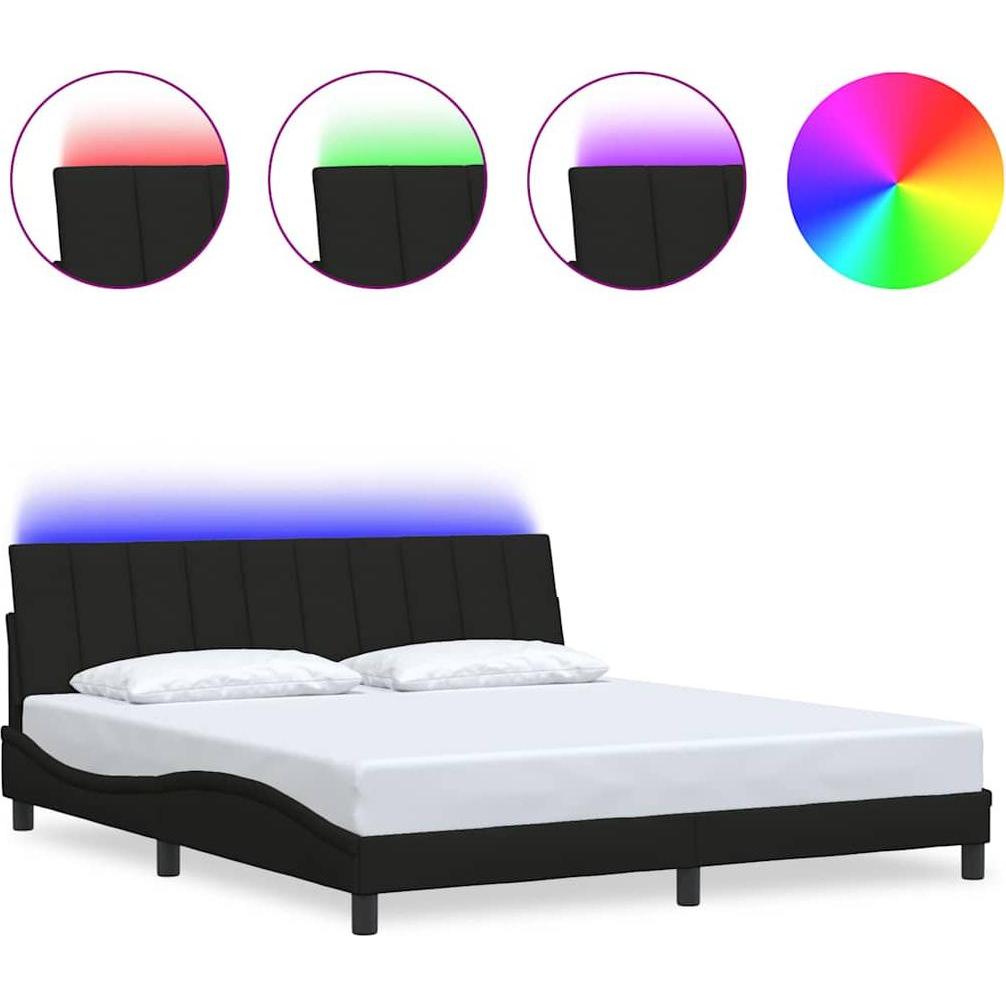 Thumbnail - VidaXL, Bett, Bettgestell ohne Matratze Schwarz 180x200 cm Stoff Bettrahmen (180 x 200 cm)