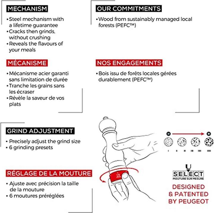 Productafbeelding Peugeot Paris Zoutmolen 30 cm - wit - u'Select - Zirlion maalwerk (Zeezout, Zout)