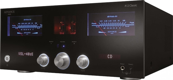 advance acoustic A12 Classic *schwarz* Streamingverstärker mit Röhrenvorstufe (Röhren-Vorstufe)