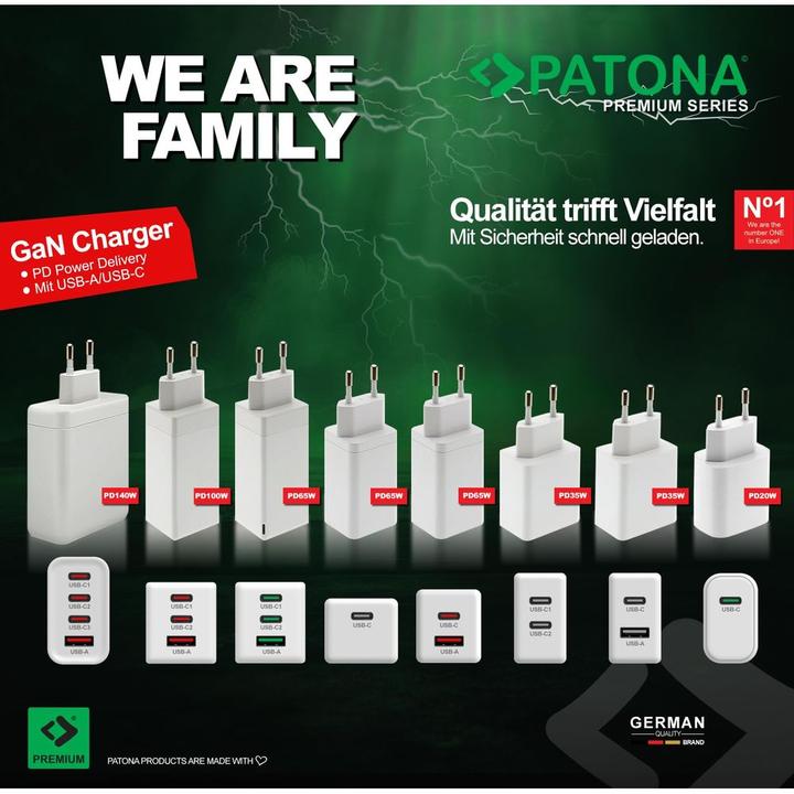 Actual product image Patona GaN PD Charger 65W USB-C white (65 W, 1 portion)