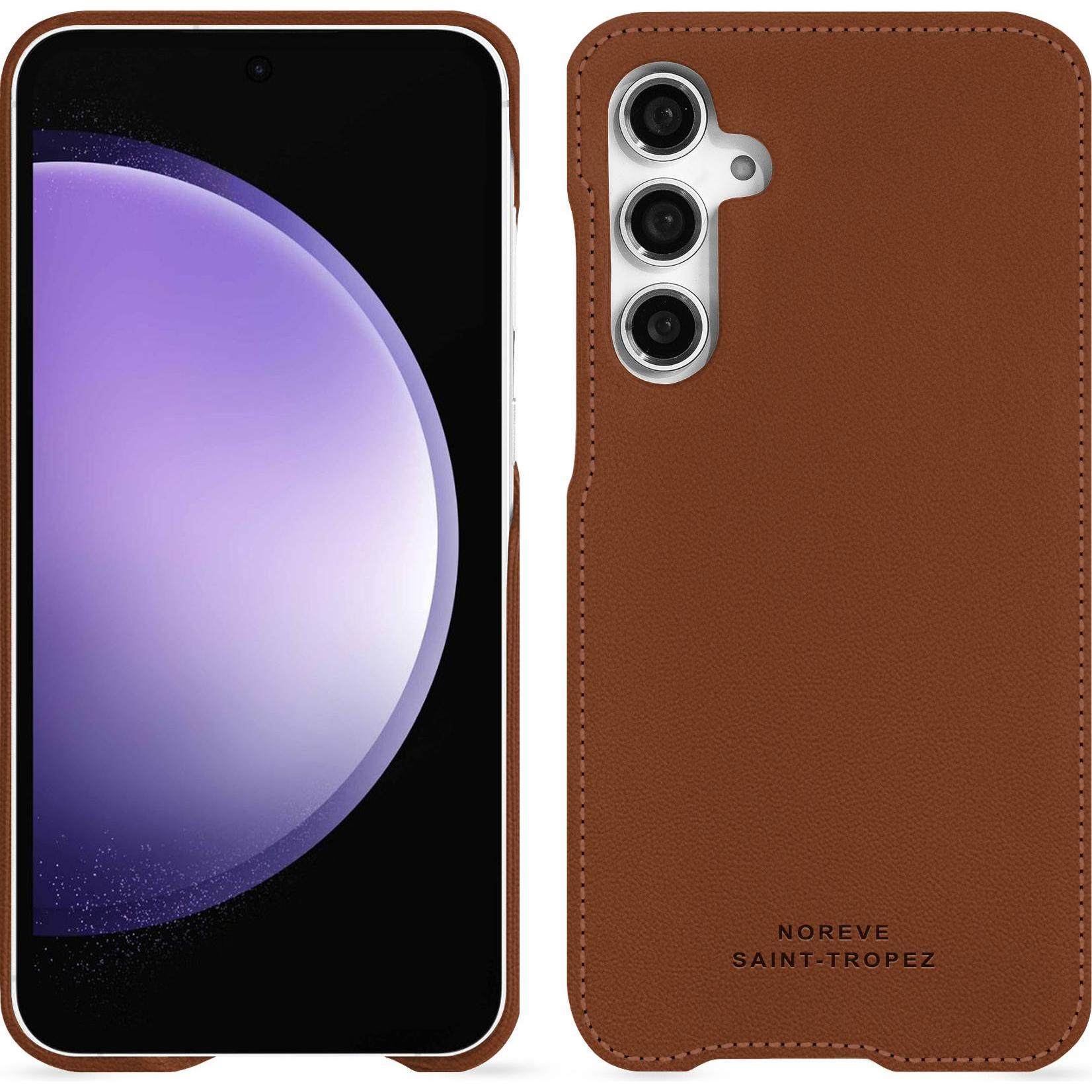 Noreve Lederschutzhülle (Samsung Galaxy S23 FE), Smartphone Hülle, Braun