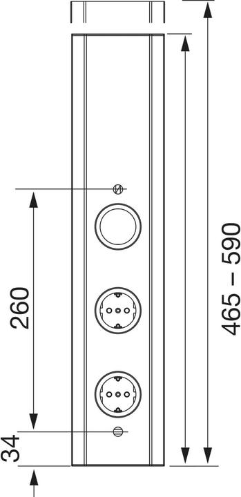 Actual product image Wipo Power corner 2 230 V, 2 Schuko sockets, connection cable 2000 mm with Schuko plug (2 m)