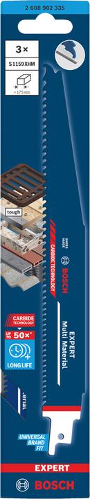 Actual product image Bosch Professional Zubehör EXPERT S1159XHM Multi Material Säbelsägeblatt, 3-tlg.