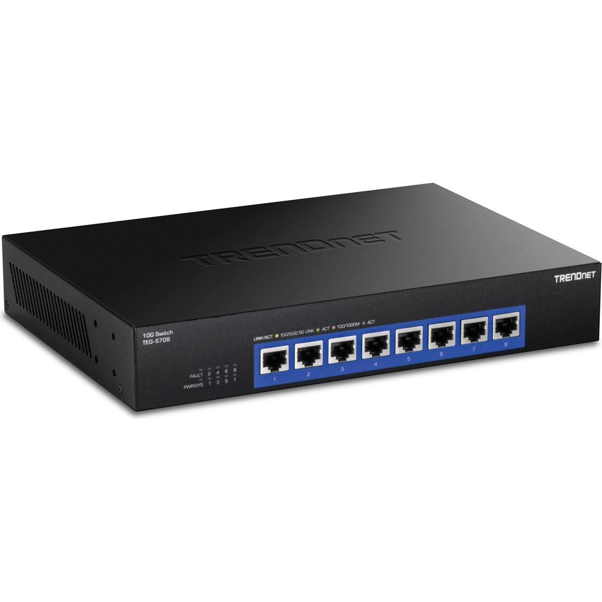 Thumbnail - Trendnet TEG-S708 (8 Ports), Netzwerk Switch, Schwarz