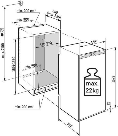 Actual product image Liebherr Integrated refrigerator with BioFresh (238 l)
