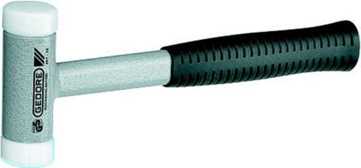 Actual product image Gedore Recoilless soft-face hammer, Ø 50 mm, tubular steel handle, replaceable polyamide heads (1010 g)