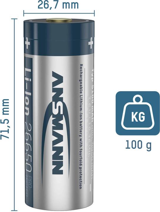 Produktbild Ansmann Type-C Rechargeable (1 Stk., 26650, 5100 mAh)