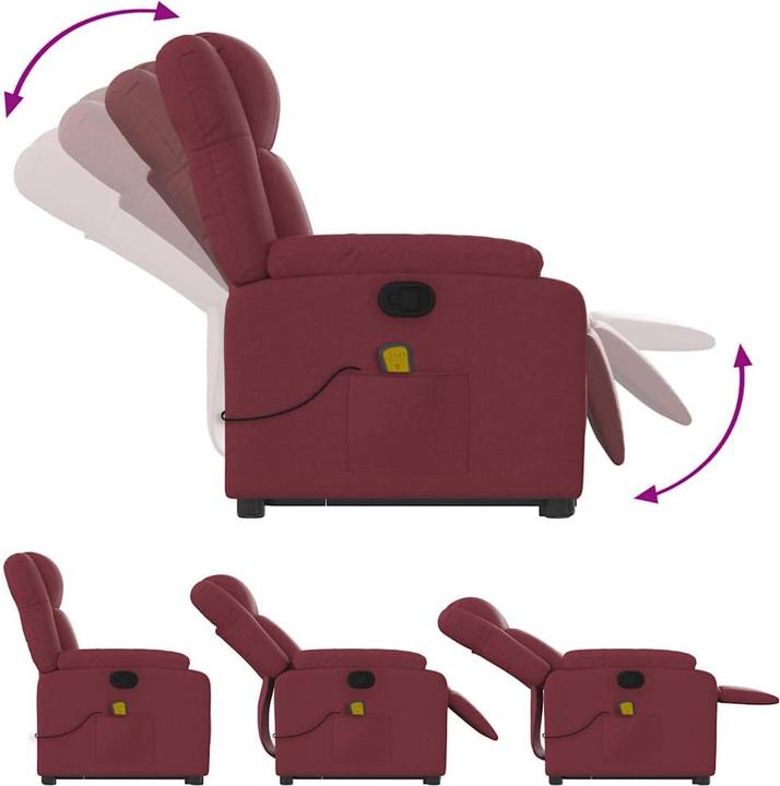 Actual product image VidaXL Massage chair with stand-up aid fabric