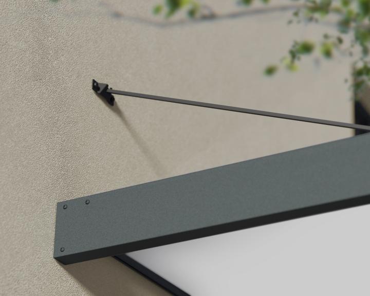 Actual product image Palram CANOPIA | Sophia XL 5X6 / 1.4X1.9 Door and Porch Awning Dark Grey - White Opal