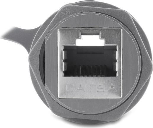 Produktbild Delock Kabelverbinder RJ45 Buchse zu RJ45 Buchse Cat.6A mit M23.5 x 1,5 mm Gewinde und Verschlusskappe… (Netzwerk Zubehör)