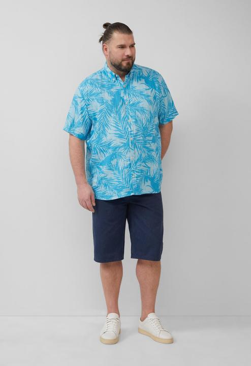 Produktbild S.Oliver Hemd Regular Fit: Gemustertes Kurzarmhemd aus Leinen (XXL)