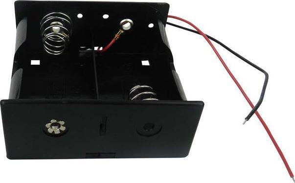 Actual product image RS PRO Battery holder with wire connection for 2 x D batteries