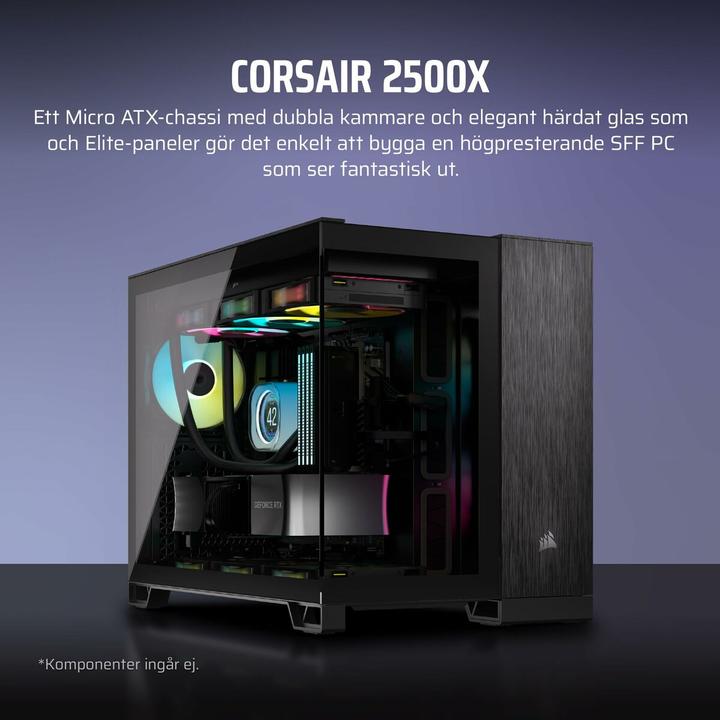 Actual product image Corsair 2500X (black/anthracite, tempered glass x 2) (mATX, Mini-ITX)