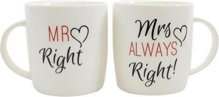 Actual product image Something Different Mr RightMrs Always Right ceramic mug set (1 x)