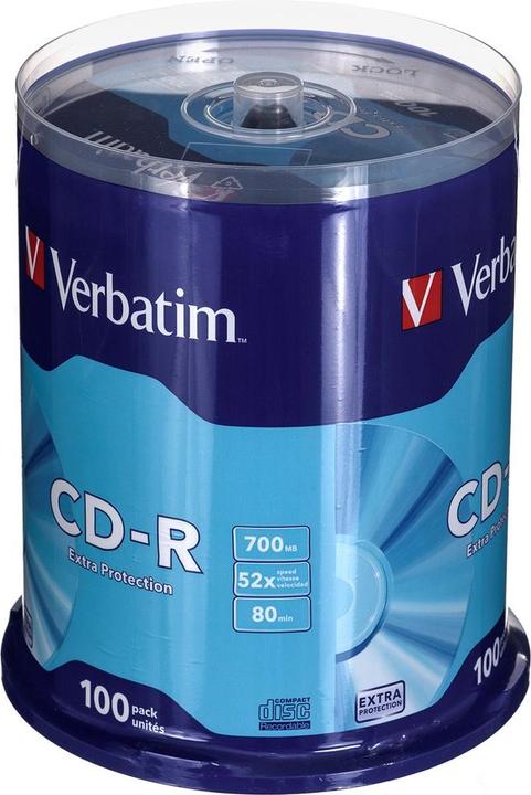 Immagine prodotto Verbatim CD-R 52x, 700MB, 100 mandrino (100x)
