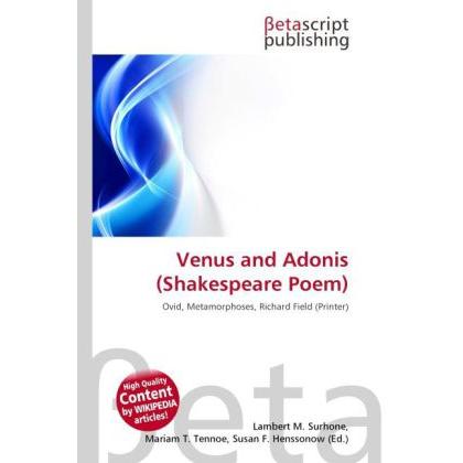 Venus and Adonis (Shakespeare Poem), Fachbücher